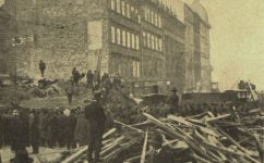 Roh Poříčí a Biskupské ulice, stavební katastrofa - Český svět 18.10.1928 
